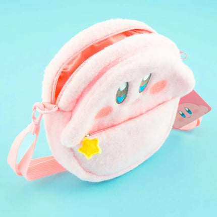 Kirby Fluffy Sling Bag (Smile) – 8.7-Inch Plush Crossbody Bag with Adjustable Strap