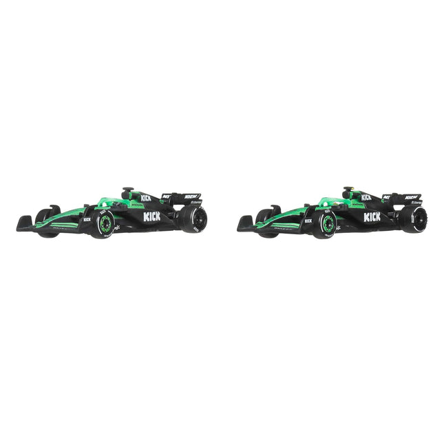 Hot Wheels Premium Formula 1 KICK Sauber F1 Team 2-Pack Set of 2 1:64 Scale Collectible Toy Racecars Featuring #27 Nico Hulkenberg & #5 Gabriel Bortoleto