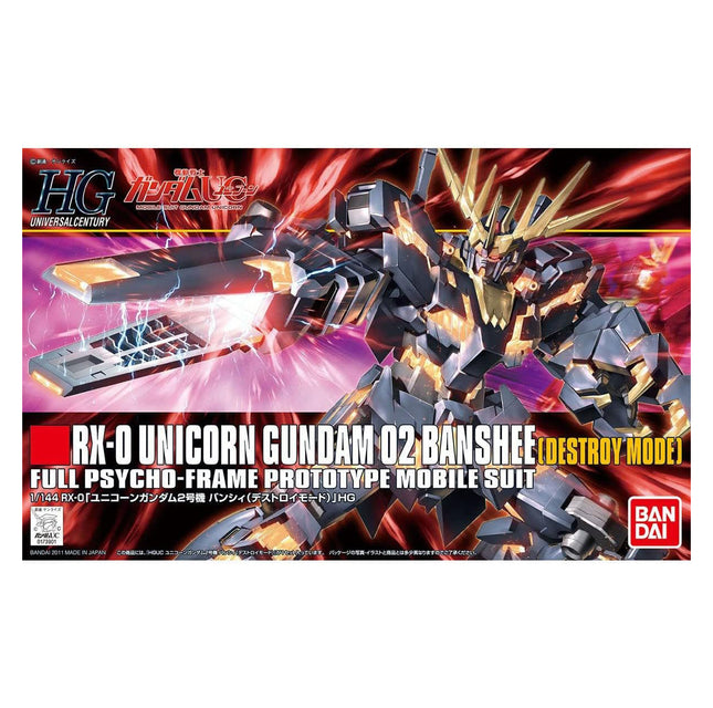 Bandai Hobby 1/144 HG #134 - Gundam Unicorn - RX-0 Gundam Unicorn 02 Banshee (Destroy Mode) Model Kit