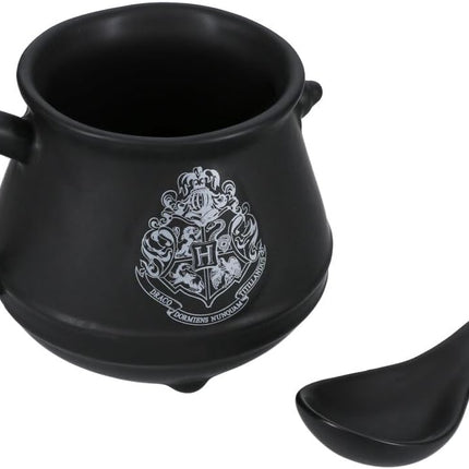 Harry Potter Cauldron Soup Mug and Spoon Set - Ceramic Hogwarts Drinkware for Soup or Tea, 500 ml (17 fl oz)