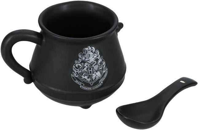 Harry Potter Cauldron Soup Mug and Spoon Set - Ceramic Hogwarts Drinkware for Soup or Tea, 500 ml (17 fl oz)