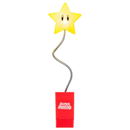 Paladone Super Mario Super Star Clip Book Light – LED Clip Lamp with Flexible Arm, Battery Powered