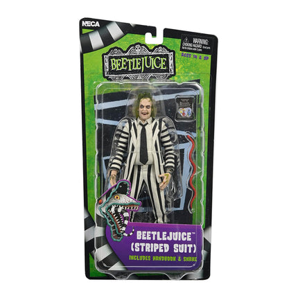 NECA Beetlejuice Collectible Action Figure |Officially Licensed Movie Classic, (1988) Black & White Suit, 7" Scale