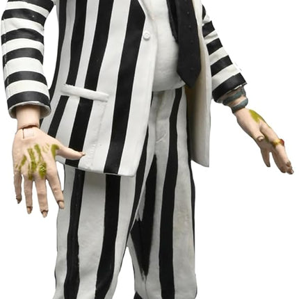 NECA Beetlejuice Collectible Action Figure |Officially Licensed Movie Classic, (1988) Black & White Suit, 7" Scale