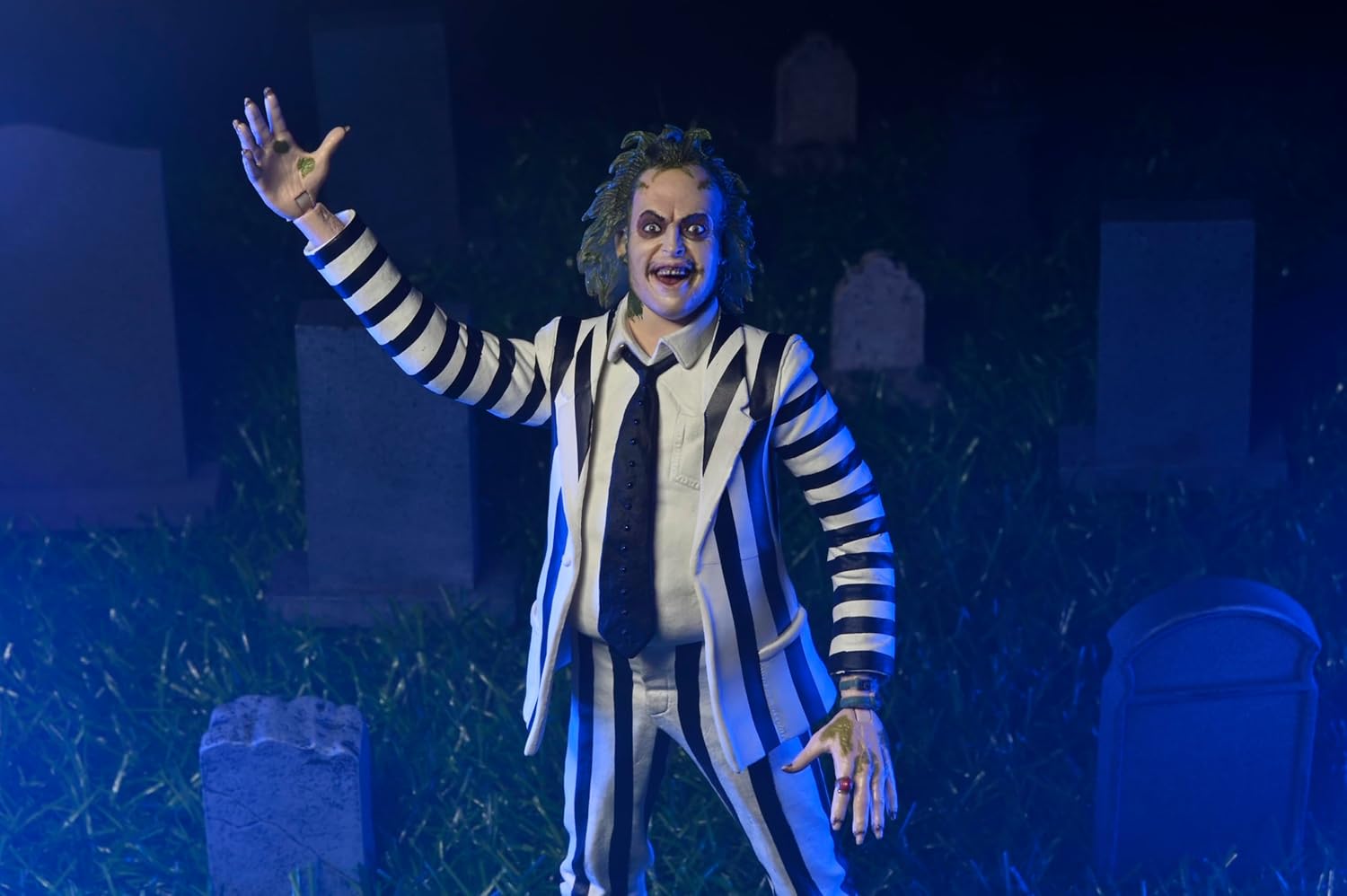 NECA Beetlejuice Collectible Action Figure |Officially Licensed Movie Classic, (1988) Black & White Suit, 7" Scale