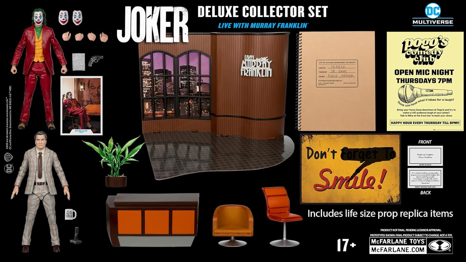 McFarlane Toys - DC Multiverse Joker Movie (Limited Edition Deluxe Collector Set - Live with Murray Franklin) Action Figures Diorama (Ciudadmangacr.com Exlusive)
