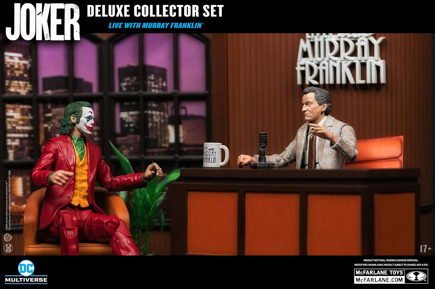 McFarlane Toys - DC Multiverse Joker Movie (Limited Edition Deluxe Collector Set - Live with Murray Franklin) Action Figures Diorama (Ciudadmangacr.com Exlusive)