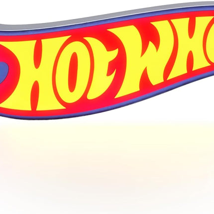 Hot Wheels Logo Light - Officially Licensed Racing Logo Icon Night Light, Racetrack Play Room Decor