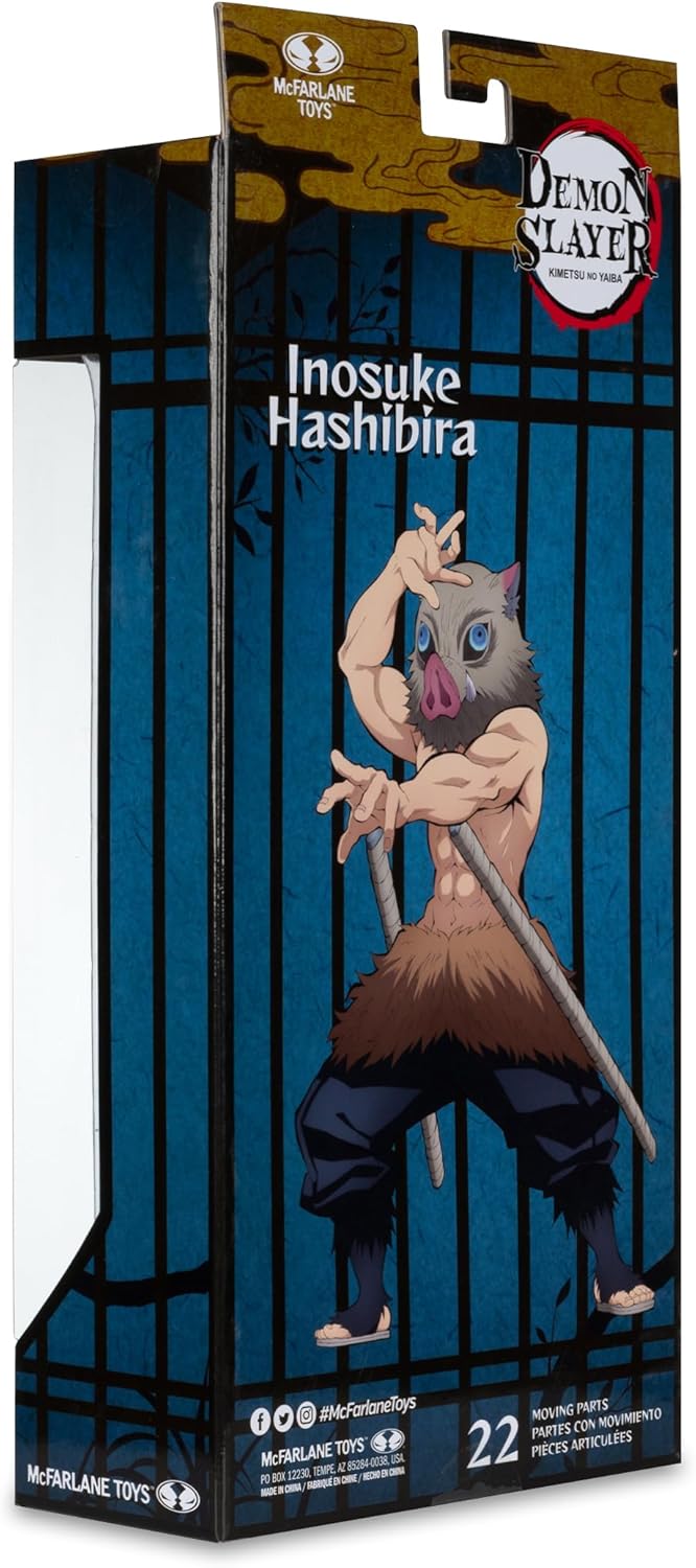 McFarlane Toys - Demon Slayer Inosuke Hashibira (Unmasked) 7in Action
