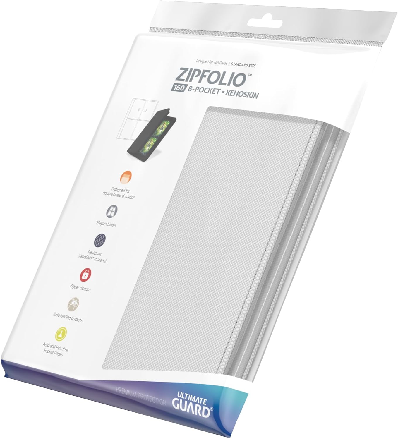 Ultimate Guard Zipfolio – 8 Pocket Xenoskin White (160 cards)