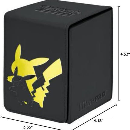 Ultra Pro Elite Series: Pikachu Alcove Flip Deck Box - Premium Leatherette for 100 Double-Sleeved Cards