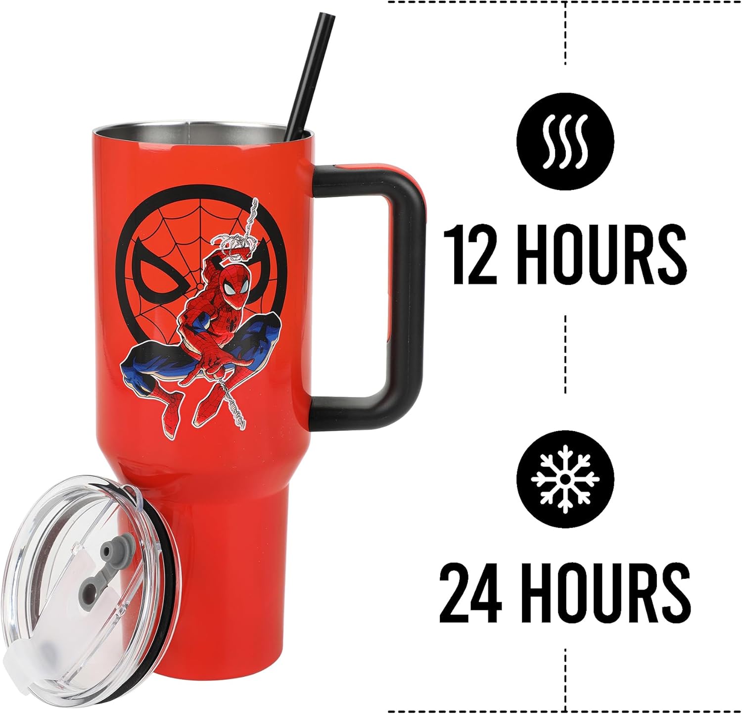 The Amazing Spider-man 40 oz. Sculpted Handle Stainless Steel Tumbler