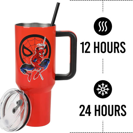 The Amazing Spider-man 40 oz. Sculpted Handle Stainless Steel Tumbler