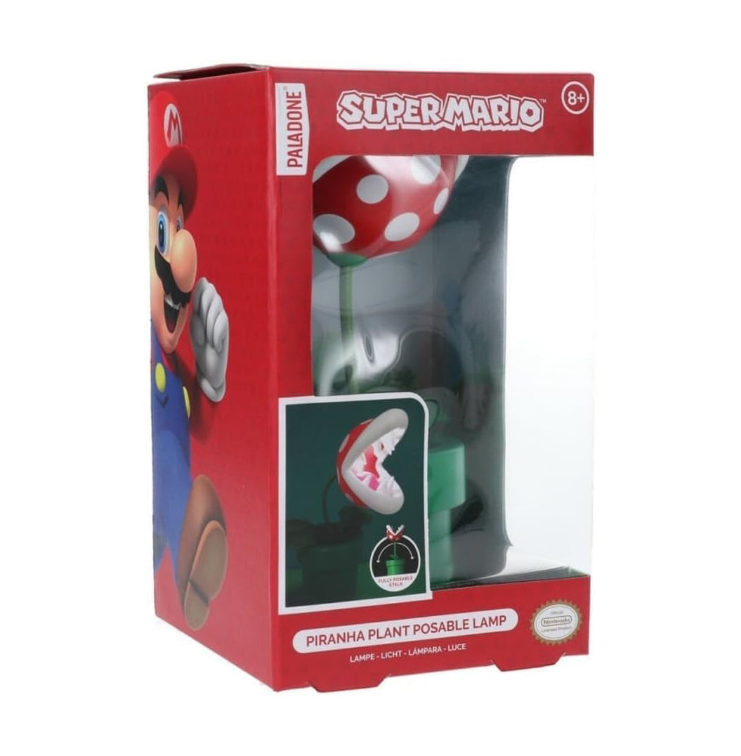 Paladone Super Mario Bros Officially Licensed Mini Piranha Plant Posable Lamp – Flexible Desk Light, Gamer Room Décor
