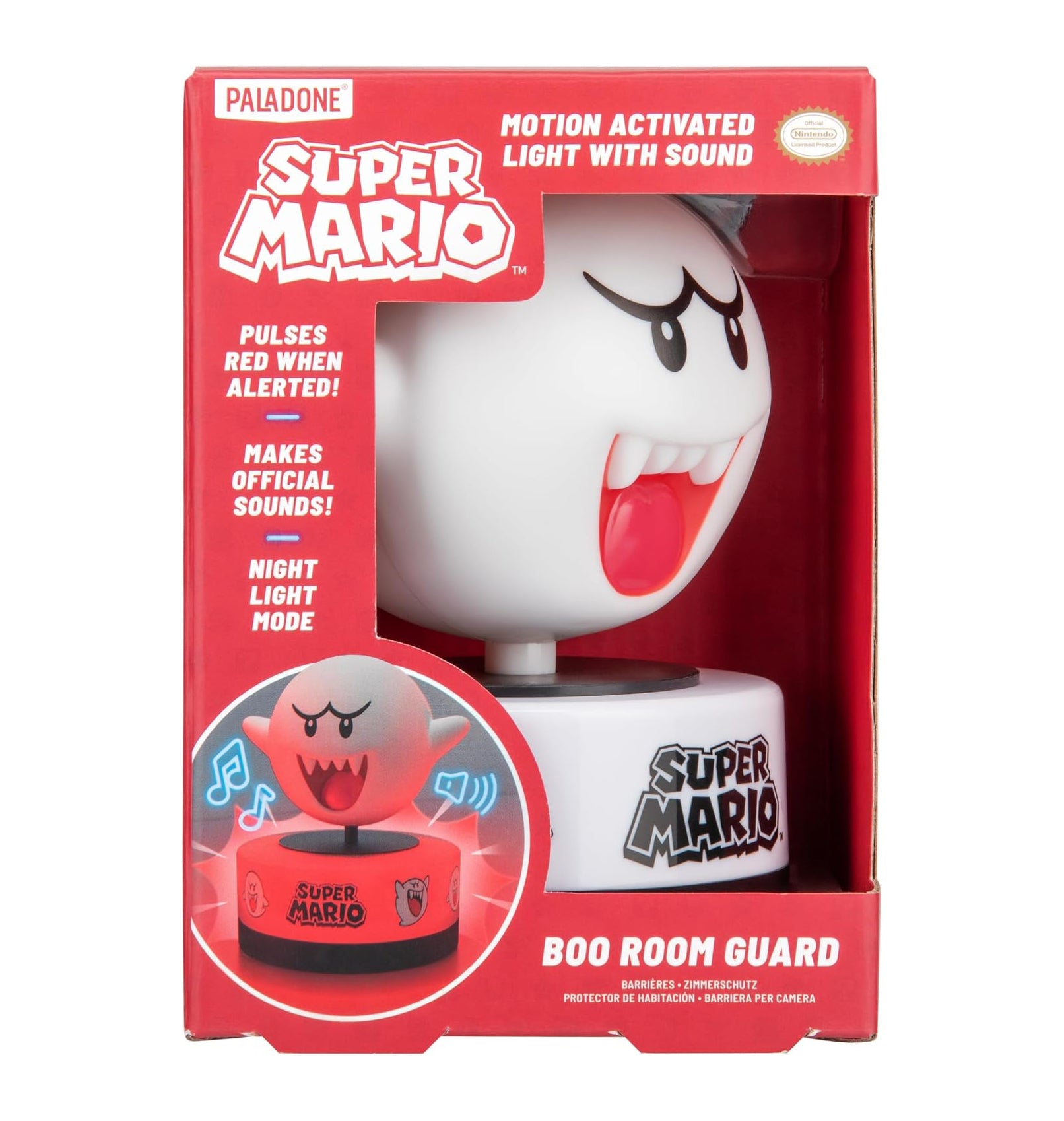 Paladone Super Mario Boo Motion Sensor Room Guard and Night Light