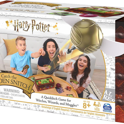 Harry Potter Catch The Golden Snitch, A Quidditch Board Game for Witches, Wizards and Muggles, Family Game