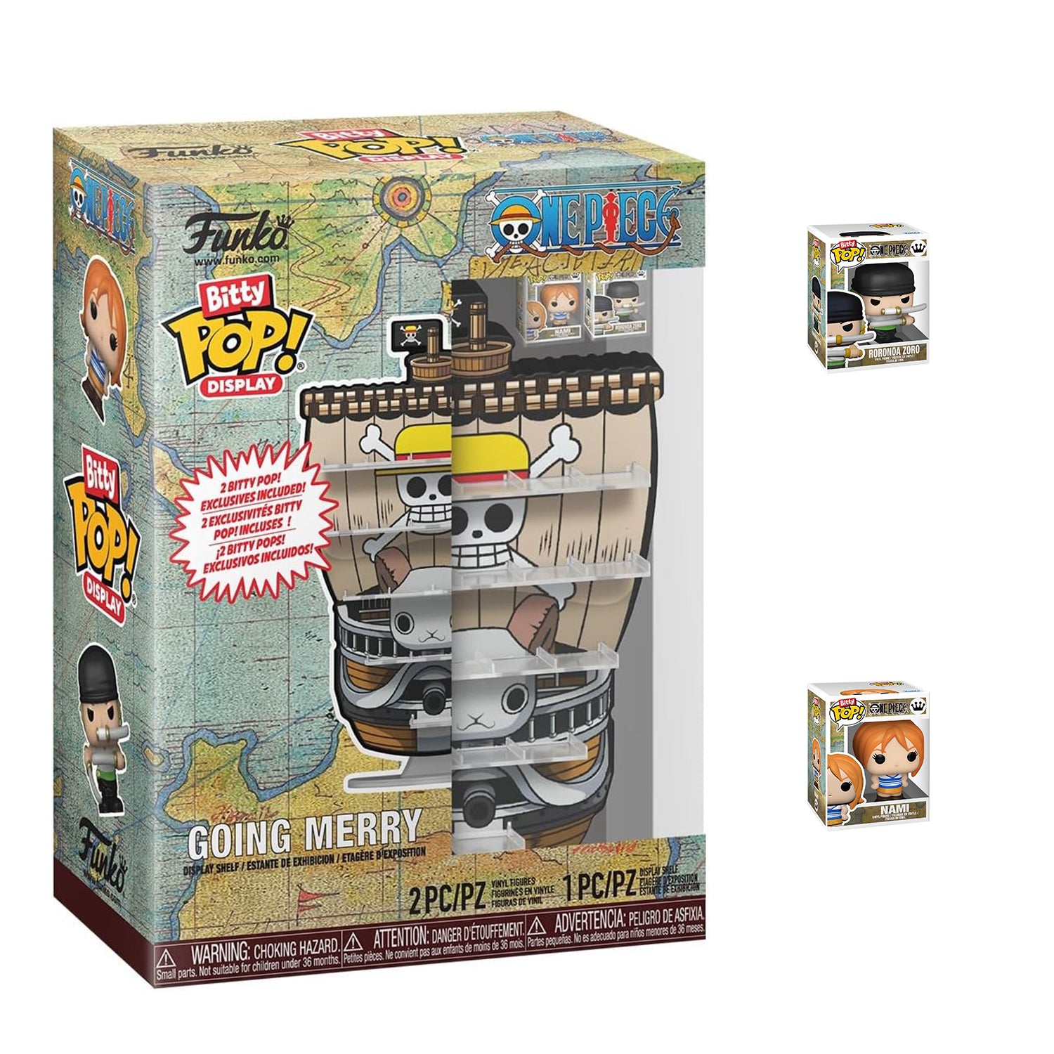 Funko Pop! Bitty Display: One Piece - Going Merry Display Shelf- Nami and Roronoa Zoro