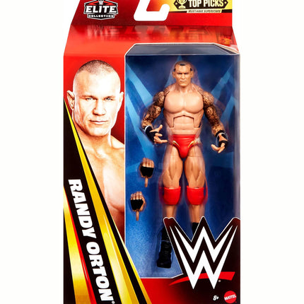 Mattel WWE Elite Collection Top Picks Action Figures & Accessories Set, 6-inch Collectible Randy Orton with Swappable Hands & Ring Gear
