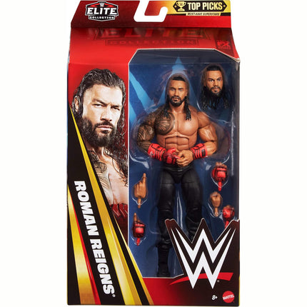 WWE Elite Collection Top Picks Action Figures & Accessories Set, 6-inch Collectible Roman Reigns with Swappable Hands & Ring Gear