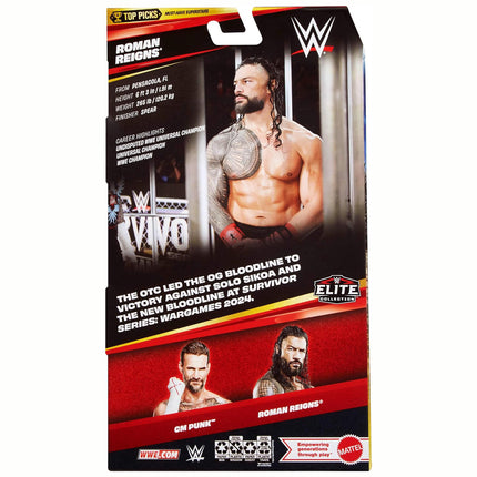 WWE Elite Collection Top Picks Action Figures & Accessories Set, 6-inch Collectible Roman Reigns with Swappable Hands & Ring Gear