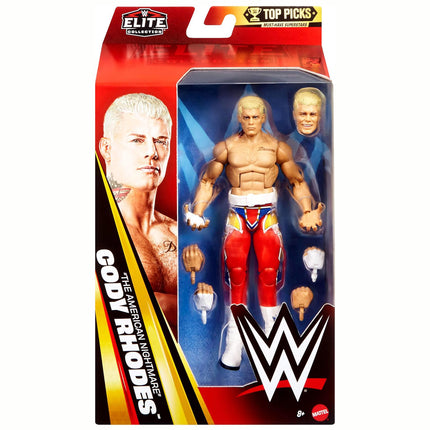 Mattel WWE Elite Collection Top Picks Action Figures & Accessories Set, 6-inch Collectible Cody Rhodes with Swappable Hands & Ring Gear