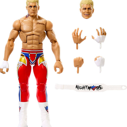 Mattel WWE Elite Collection Top Picks Action Figures & Accessories Set, 6-inch Collectible Cody Rhodes with Swappable Hands & Ring Gear