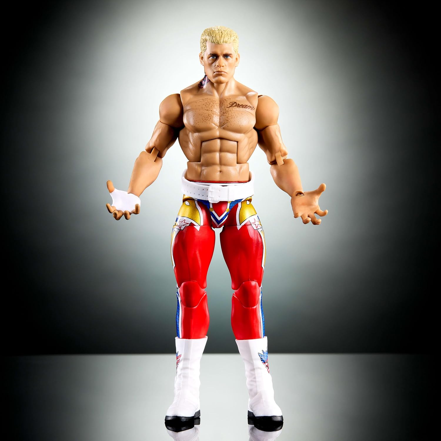 Mattel WWE Elite Collection Top Picks Action Figures & Accessories Set, 6-inch Collectible Cody Rhodes with Swappable Hands & Ring Gear