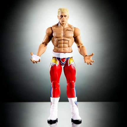 Mattel WWE Elite Collection Top Picks Action Figures & Accessories Set, 6-inch Collectible Cody Rhodes with Swappable Hands & Ring Gear