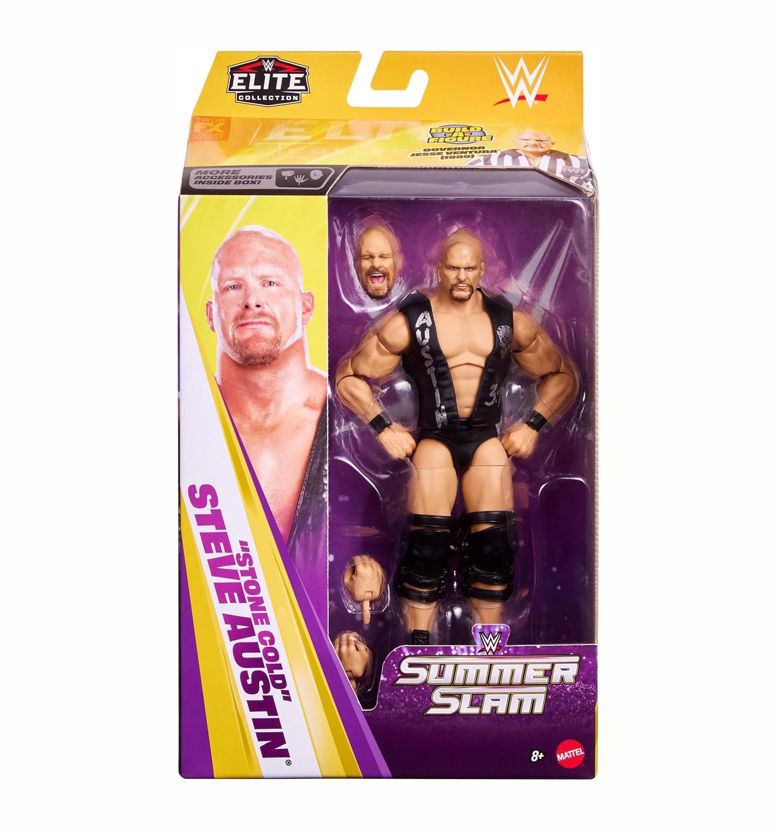 Mattel WWE Elite Collection Action Figure & Accessories, Premium Live Event “Stone Cold” Steve Austin