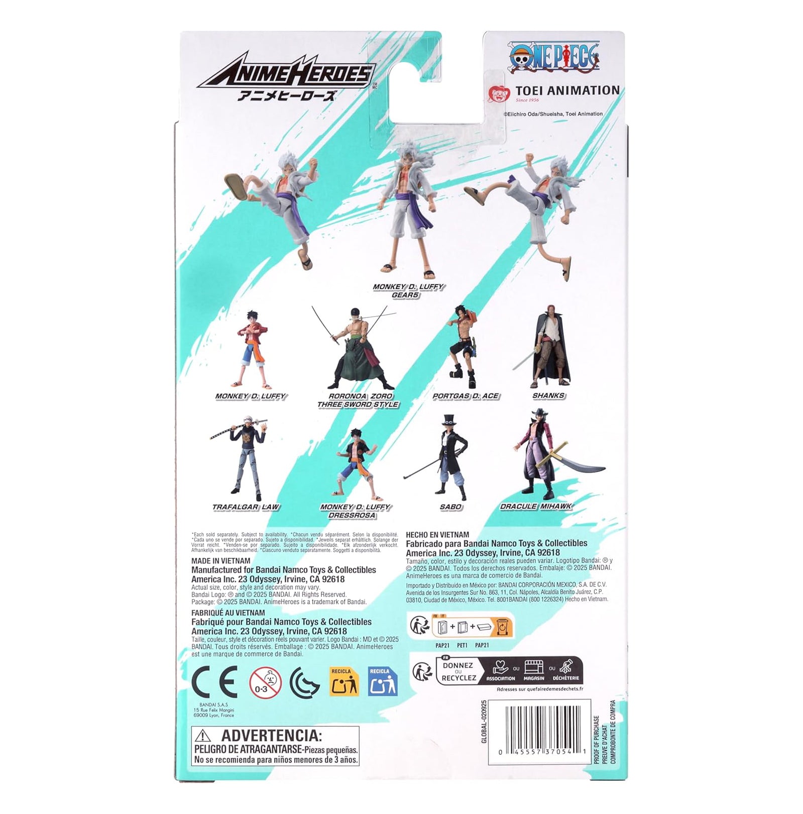 Anime Heroes One Piece Monkey D. Luffy "Gear 5" Action Figure