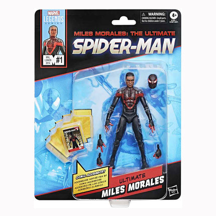 Marvel Legends Series Ultimate Miles Morales, Spider-Man Comics-Inspired Collectible 6-Inch Scale Action Figure with Character-Sized Comic Accessory