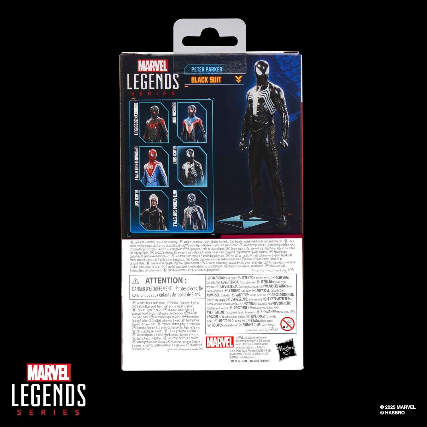 Marvel Legends Series Gamerverse Peter Parker Black Suit, Spider-Man 2 Video Game-Inspired Collectible 6 Inch Action Figure