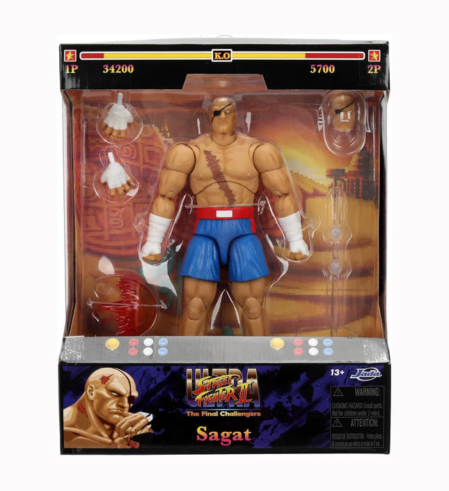 Jada Street Fighter II Sagat Deluxe Action Figure - 1:12 Scale Figure