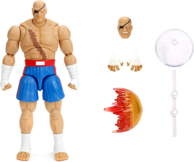 Jada Street Fighter II Sagat Deluxe Action Figure - 1:12 Scale Figure