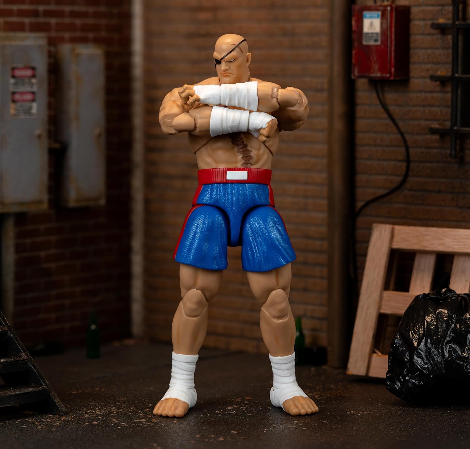 Jada Street Fighter II Sagat Deluxe Action Figure - 1:12 Scale Figure