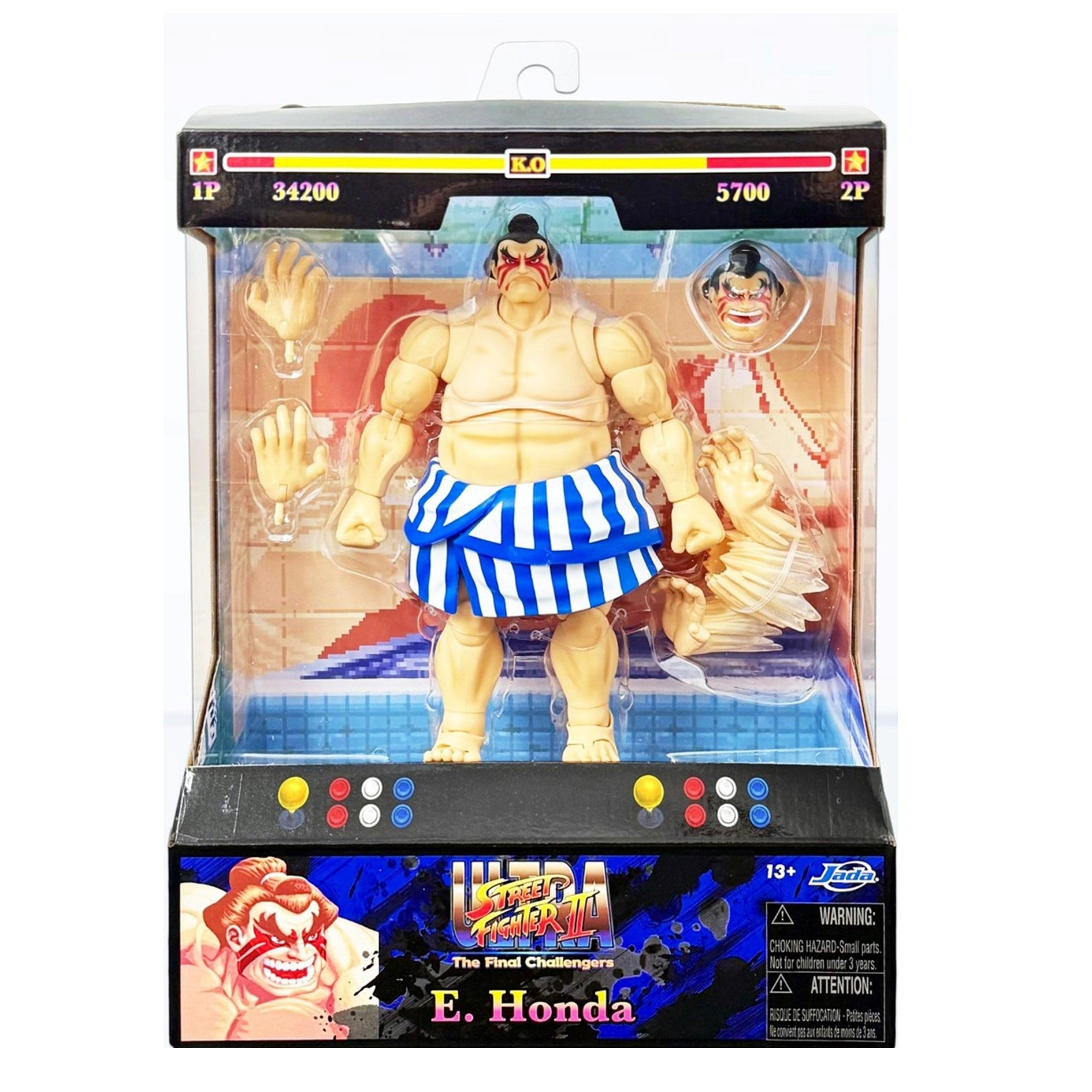 Jada Toys Street Fighter II Mr. Honda Action Figure 1:12 Deluxe Scale 6" Tall