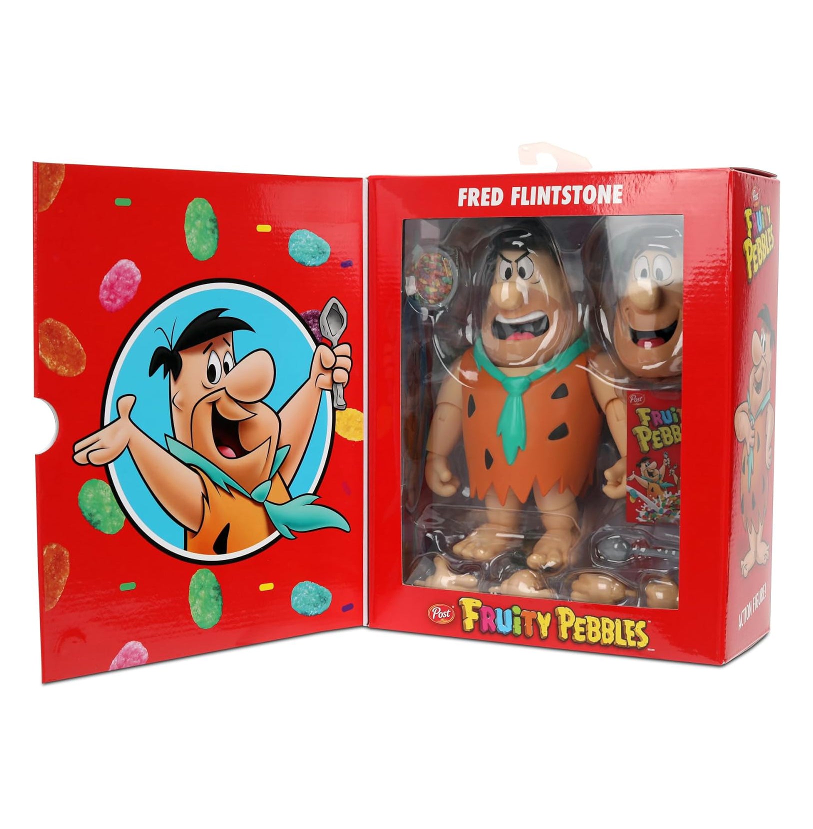 Jada Toys - Fruity Pebbles Fred Flinstone Action Figure Toys – 1:12 Scale – Fully Articulated – Retro Cartoon Collectible
