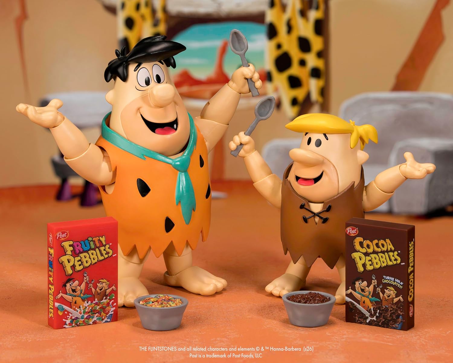 Jada Toys - Fruity Pebbles Fred Flinstone Action Figure Toys – 1:12 Scale – Fully Articulated – Retro Cartoon Collectible