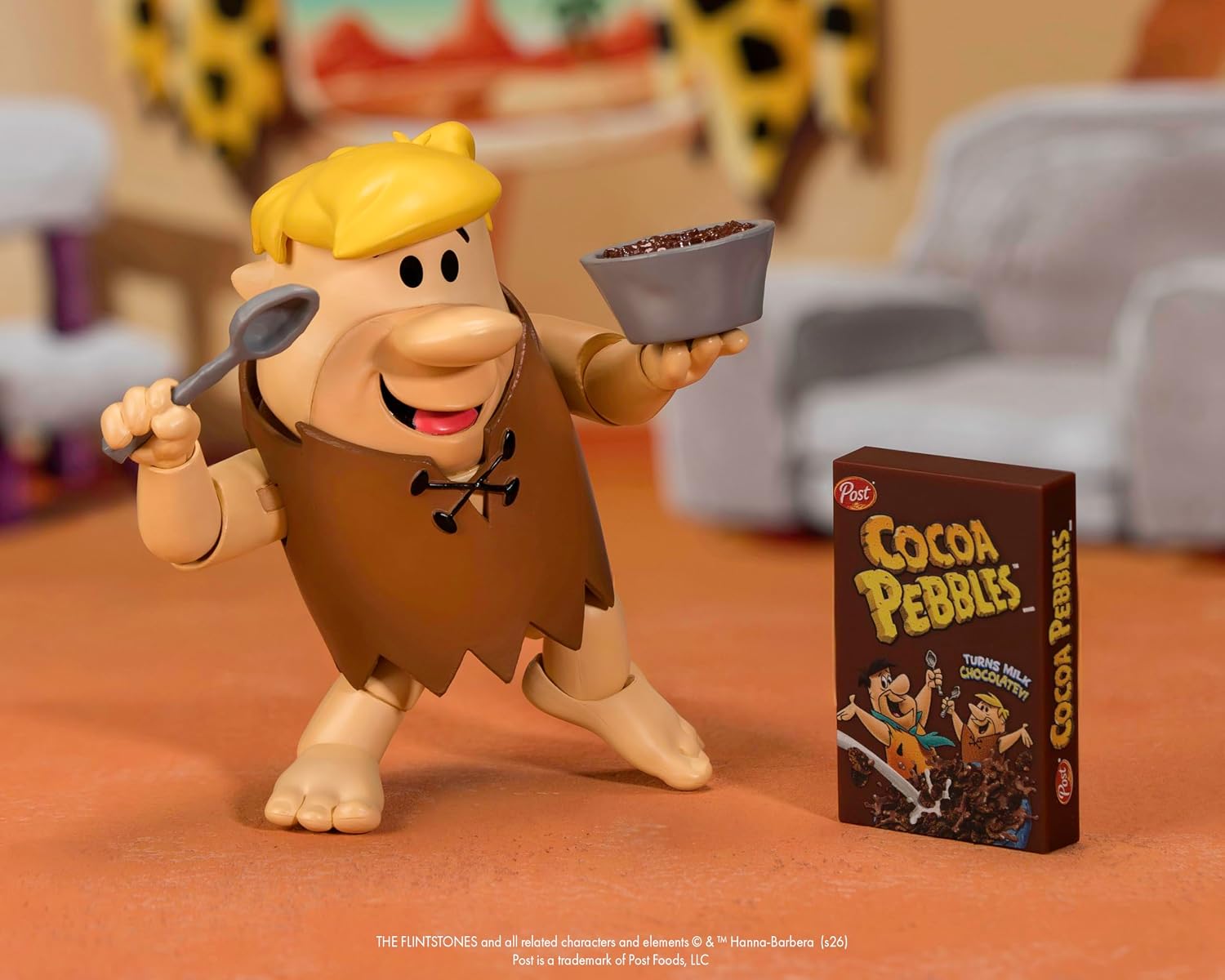 Jada Toys - Cocoa Pebbles Barney Rubble Action Figure Toys – 1:12 Scale – Fully Articulated – Retro Cartoon Collectible