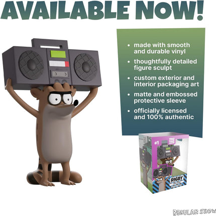 Youtooz - Regular Show Rigby 4.2" Vinyl Figure, Fan-Favorite Collectible