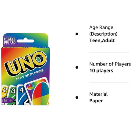 Mattel Games UNO Play with Pride Card Game with 112 Cards and Instructions