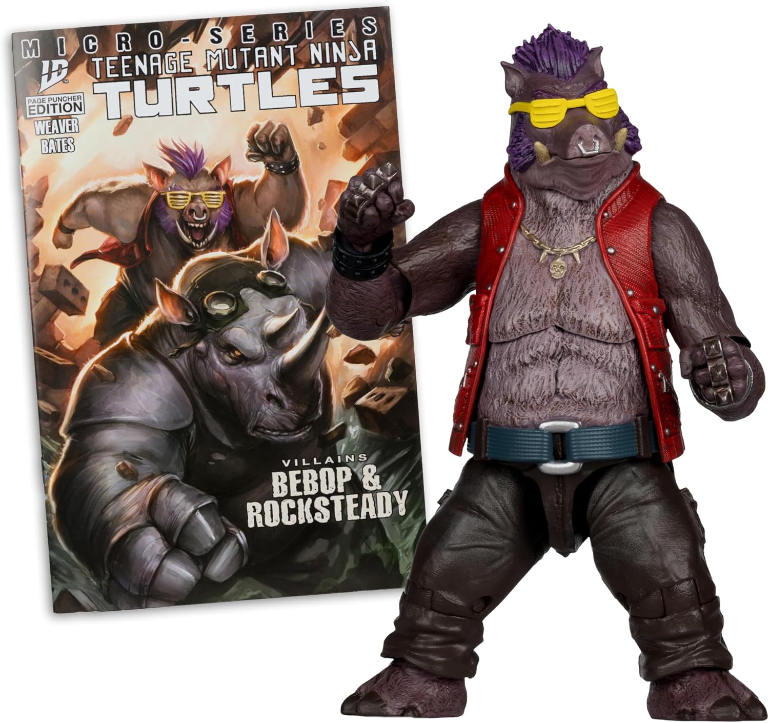 McFarlane Toys-Teenage Mutant Ninja Turtles (Page Punchers) Bebop 5in Action Figure with Comic