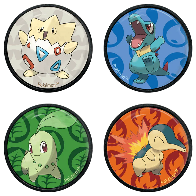 Ultra Pro - Pokemon Alcove Click Johto: Store 100 Double-Sleeved Cards with 4 Themed Badges of Cyndaquil, Totodile, Chikorita, and Togepi
