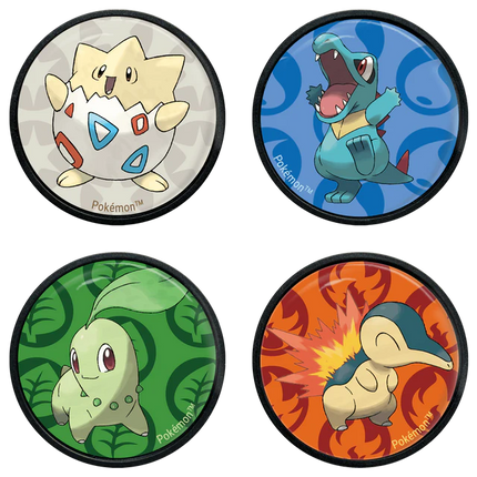 Ultra Pro - Pokemon Alcove Click Johto: Store 100 Double-Sleeved Cards with 4 Themed Badges of Cyndaquil, Totodile, Chikorita, and Togepi