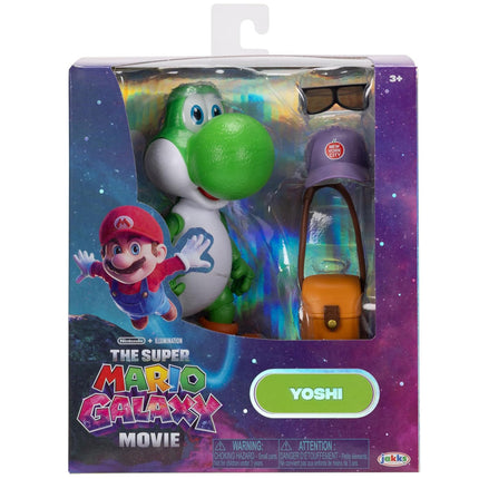 The Super Mario Galaxy Movie 5” Action Figures Series 1 – Yoshi Figure with Hat, Sunglasses