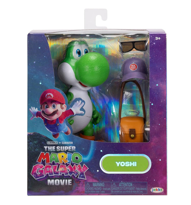 The Super Mario Galaxy Movie 5” Action Figures Series 1 – Yoshi Figure with Hat, Sunglasses