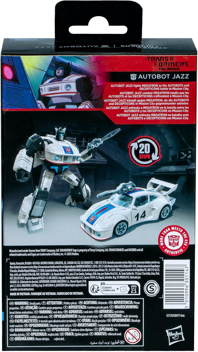 Transformers Studio Series Deluxe Class Transformers: The Movie Autobot Jazz, Action Figure