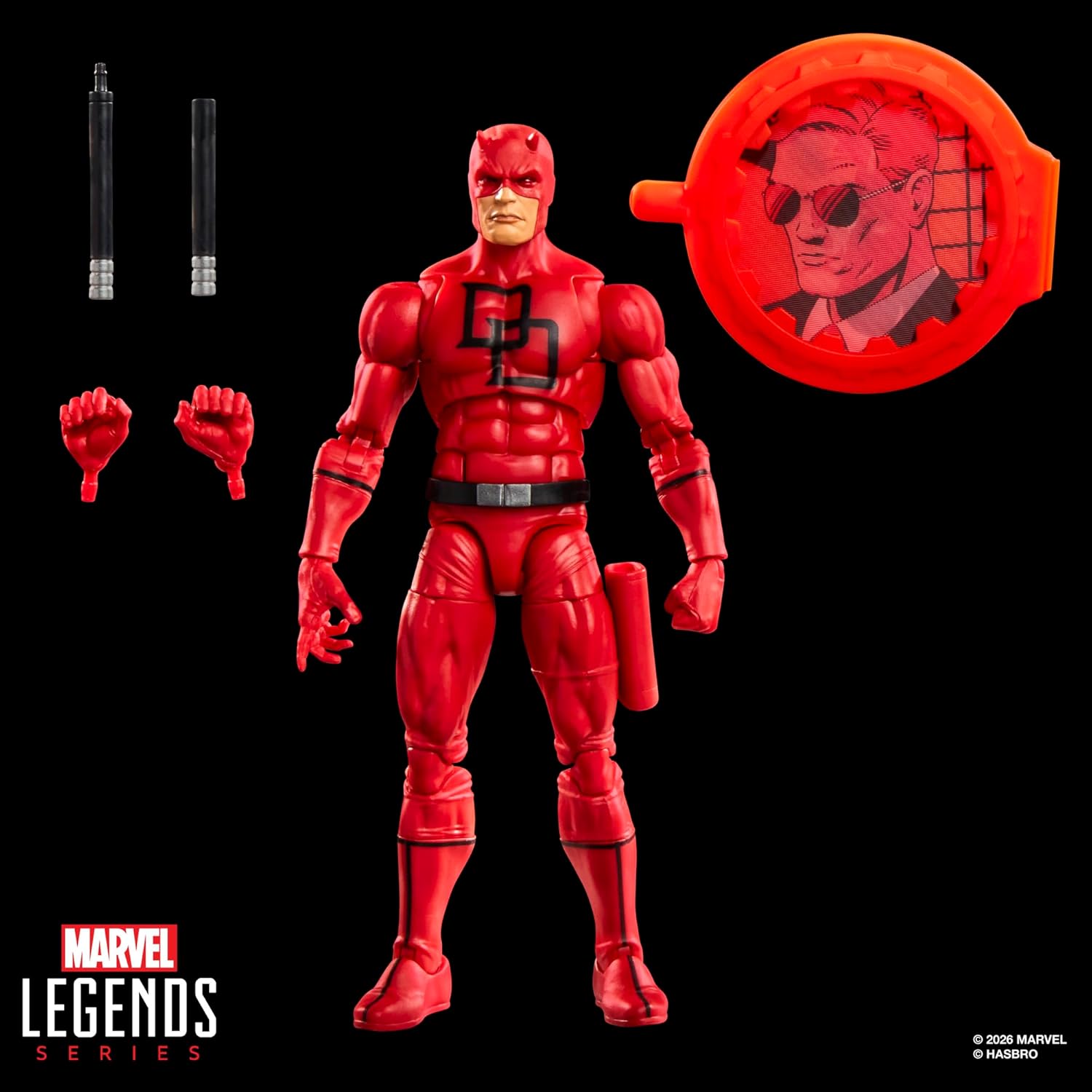 Marvel Legends Series Secret Wars Daredevil, Retro Comics Collectible 6 Inch Action Figure with Lenticular Shield