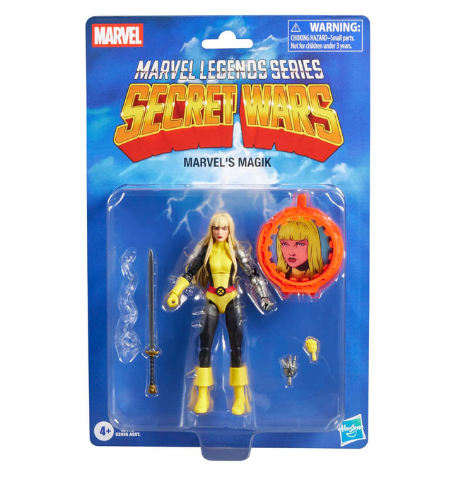 Marvel Legends Series Secret Wars Magik, Retro X-Men and New Mutants Comics Collectible 6 Inch Action Figure with Lenticular Shield