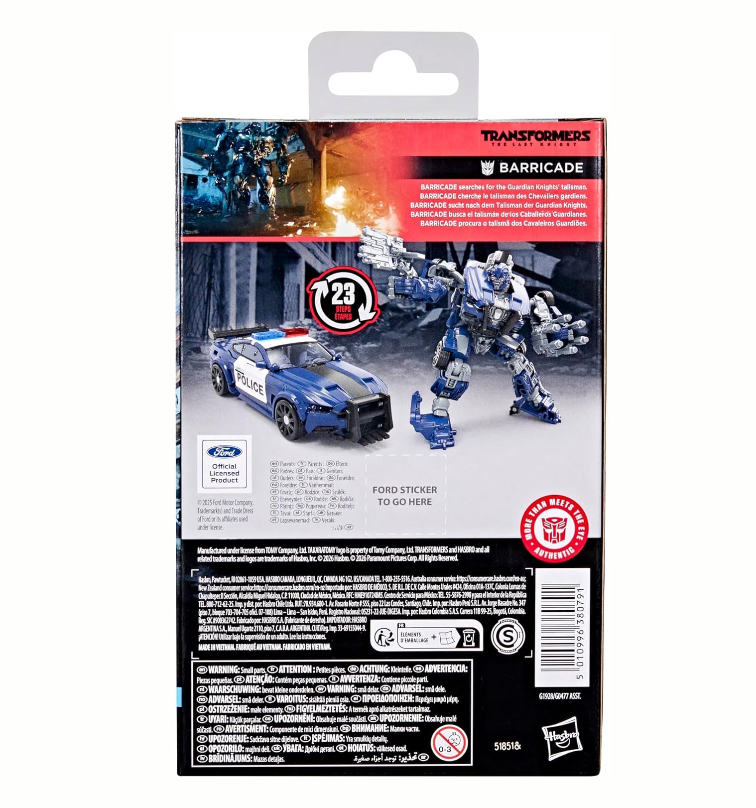Transformers Studio Series The Last Knight Barricade Deluxe Class 4.5-Inch Converting Action Figure